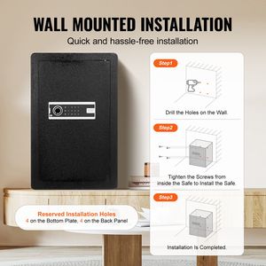 Cassaforte a Porta Singola da 3,5 Piedi Cubi con Serratura a Chiave e Password, Luce LED, 2 Ripiani, Borsa Ignifuga e Portachiavi - Product Image 6