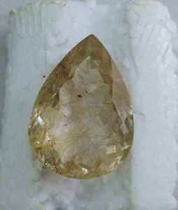 อัญมณี100% เจียระไนแบบควอตซ์อัญมณีสังเคราะห์พลอยสังเคราะห์สีทองธรรมชาติเจียระไนแบบหลวมสำหรับทำเครื่องประดับ - Product Image 2