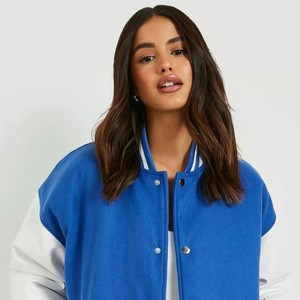 Blouson universitaire en laine pour femme, chaud, style Letterman, d'hiver, pour le collège, vente en gros, fabricant de vestes pour le streetwear, personnalisable - Product Image 5