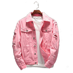 Veste en jean légère et tendance pour homme, respirante et polyvalente pour superposition, avec options de broderie personnalisées sur le devant - Product Image 1