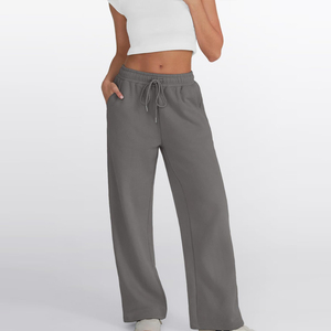 Nouveauté : Pantalon de jogging gris personnalisé pour femme, brodé, coupe large, en molleton doux, pantalon de survêtement pour femme - Product Image 4