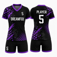 Ensemble d'uniformes de volley-ball personnalisés en polyester/coton pour femmes, maillot d'équipe sans manches à col en V et short à taille élastique
