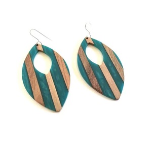 Pendientes de Aro Geométricos de la Mejor Calidad, Nuevos, para Mujer, de Madera y Resina, Plateados, Estilo Bohemia, Joyería de Moda para Bodas y Fiestas - Product Image 4
