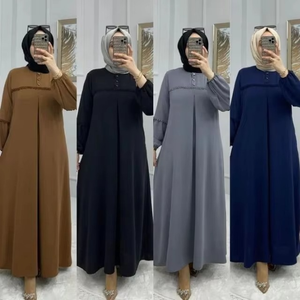 Abaya style Dubaï pour femmes, robe musulmane modeste à manches longues, robe maxi, fournisseur en gros OEM ODM sur mesure - Product Image 4