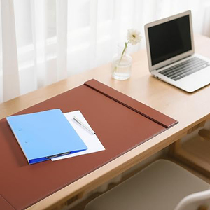 Tapis de bureau en similicuir de haute qualité, noir, en PU, fait main, protège-blocs-notes en cuir - Product Image 6