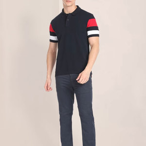 Men's Short Sleeve Knitted for Shirt Solid Design Regular Fit Vintage Casual Wear Quick Dry Black Red <b>White</b> Stripes - Product Image 2
