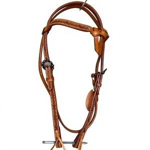 Horse Western English Leather Bitless Side <b>pull</b> Bridle with Reins with Brass/SS/Allow hardware at Wholesale Price - Product Image 4