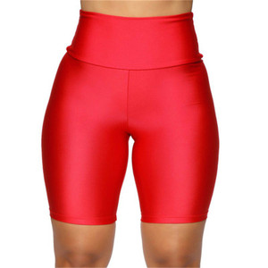 Shorts Capri pour Hommes à Taille Haute, Couleur Unie, Ceinture Élastique, Respirant, Tricoté en Spandex et Polyester, Style Sportif - Product Image 4