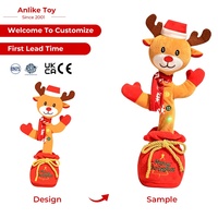 Jouet en peluche personnalisé, bonhomme de neige parlant, dansant, chantant, enregistrant, jouet en peluche interactif électrique avec LED, jouet en peluche rembourré