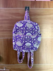 High Quality Sustainable Stylish Floral Quilted Cotton Softback <b>Backpack</b> Hand Block Printed Durable Portable - Product Image 3