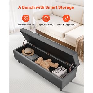 Modern Shoe <b>Storage</b> Ottoman Bench Button-Tufted with PU Leather and Solid Wood Legs Entryway <b>Stool</b> & Ottoman - Product Image 4