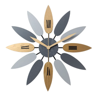 Jam Dinding Mid Century Modern Sunburst Emas Biru Logam Starburst Tanpa Suara Baterai Terpasang Dekorasi Ruang Tamu