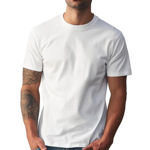 Camiseta Lisa de Color Sólido Estilo Hip Hop Vintage, de Poliéster/Algodón, Lavada con Piedras, Lavada con Ácido, Ecológica, de Secado Rápido para Hombre - Product Image 1