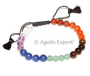 Fashion Jewelry <b>Bracelets</b> & Bangles Handmade Gemstone Black and <b>Chakra</b> with Crystal Arrowheads & Semi Precious Stone Exporter - Product Image 2