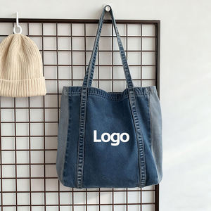 Sac fourre-tout en jean imprimé vintage en promotion avec sac à bandoulière réutilisable en denim pour femme – Idéal pour les tenues décontractées, le shopping, les voyages et le quotidien - Product Image 4