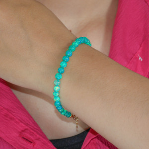 Pulsera redonda de ópalo con cuentas hecha a mano, pulsera de plata de ley con cuentas lisas hechas a mano, exportación a precio de mayorista. - Product Image 3