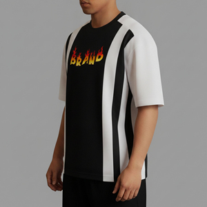 OEM Custom Heavyweight Oversized Men's T-<b>Shirt</b> Crew Neck Custom Logo <b>Half</b> <b>Sleeve</b> Solid Color Hip Hop 100% Cotton Breathable - Product Image 5