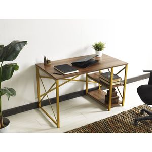 Morello oro struttura in metallo 47 \ "scrivania del Computer con parte superiore in legno 2 ripiani per casa ufficio arredo casa negozio colore bianco - Product Image 1