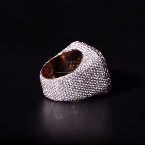 Mixed Cut Moissanite Diamond Iced Out Engagement <b>Ring</b> Custom <b>Statement</b> Pinky <b>Ring</b> 925 Sterling <b>Silver</b> Hip Hop Style Jewelry - Product Image 3