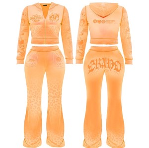 Conjunto Deportivo de Dos Piezas de Terciopelo para Mujer TAHAD 2026, Conjuntos de Dos Piezas para Mujer, Top Corto con Cierre y Manga Larga, Pantalones Deportivos con Bolsillos - Product Image 2