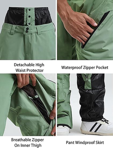Pantalones de Esquí y Snowboard Impermeables y Aislantes Personalizados, Cálidos para Invierno, Resistentes al Viento, Corte Holgado para Hombre y Mujer - Product Image 3
