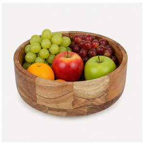 Grand saladier artisanal en bois d'acacia de qualité supérieure, écologique et naturel, pour la décoration de la table de cuisine - Product Image 4