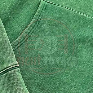 Sudadera con Capucha para Hombre, Estilo Hip Hop Urbano, Color Verde Sólido, Cómoda, Suave al Tacto, Diseño Novedoso, Totalmente Personalizable, Lavado Ácido - Product Image 4