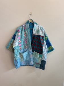 Lot en gros de vestes matelassées Kantha brodées, style bohème, patchwork traditionnel indien fait main, couleurs variées, pour femmes - Product Image 6