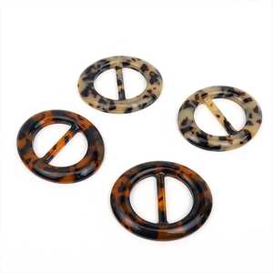 Classic Resin Buckles Round Shape Tortoiseshell Color High Quality Bag Accessories - Product Image 2