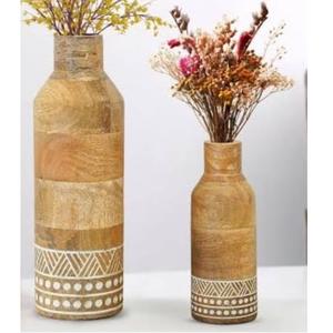 Jarrón Decorativo de Madera de Mango con Diseño Único Hecho a Mano para Regalos, Jarrón de Madera con Diseño Personalizado para Vendedores Minoristas a Bajo Precio - Product Image 5