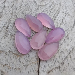 Pierre précieuse naturelle calibrée en forme de poire, lavande chalcédoine AAA+, pour la fabrication de bijoux - Product Image 3