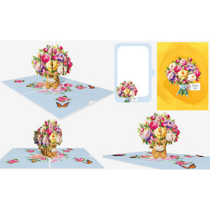 Custom 3D Pop up Orchid Flower Birthday Greeting <b>Card</b>-Handmade Paper Craft Floral <b>Gift</b> <b>Card</b> - Product Image 5