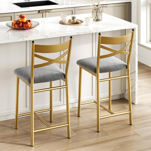 Set of 2 Round Bar <b>Chairs</b> with Back, Bar <b>Chairs</b> for Kitchen Island, <b>Dining</b> Room,Counter Height Bar Stools,<b>Rustic</b> Brown and Black - Product Image 5