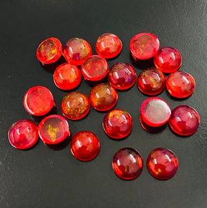 พลอยโอปอลสีแดงทรงกลมเจียระไนแบบบริลเลียนท์ สำหรับทำเครื่องประดับ ผิวขัดเงาสีรุ้ง - Product Image 3