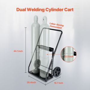 Carrello Porta Bombole per Ossigeno e Acetilene, Capacità 440 libbre, con Ruote Solide da 10 Pollici, per Stoccaggio Bombole - Product Image 2