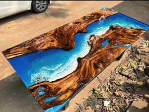 Premium Handmade Hardwood River <b>Table</b> <b>Epoxy</b> Resin Live Edge Dining <b>Table</b> Modern Wooden Furniture for Luxury Homes Hotels - Product Image 1