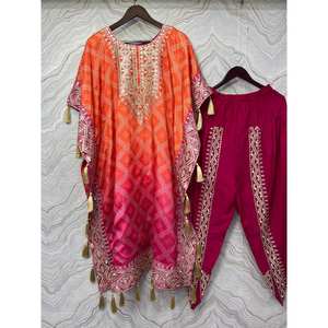 Magnifique ensemble kaftan et dhoti en satin pour les occasions spéciales - Taille XL - Product Image 3