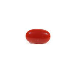 Natural Japanese Red Coral Oval Cut 3.9 Carat Loose Gemstone for Fine Jewelry - Product Image 1