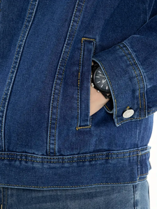 Men's Stylish Casual Solid Color Denim <b>Jacket</b> - Product Image 2