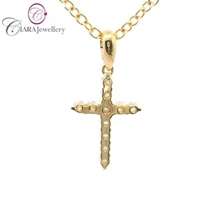 COLGANTE CRUZ DE DIAMANTE NATURAL ORO BLANCO SOILD ELEGANTE 18K AU750 - Product Image 6