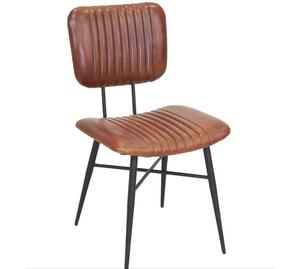 Silla de Cuero y Metal de Lujo con Sillón de Estilo Industrial Hecho a Mano con Tapicería de Cuero Premium al por Mayor para Exportación - Product Image 1