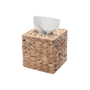 Boîte à mouchoirs portable en jacinthe d'eau, faite à la main, écologique, de haute qualité, style vintage, couleur et logo personnalisables, pour la table et la salle à manger - Product Image 1