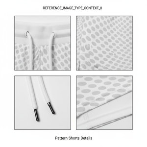 Shorts tricotés unisexes à pois blancs avec cordon de serrage à la taille et poches zippées, coupe décontractée et respirante - Product Image 6