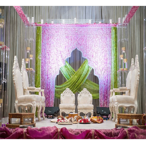 Chaises de mandap pour cérémonie de mariage hindou, chaises en bois sculptées lourdes, ensemble de chaises de mandap pour mariage indien, Sydney, Australie - Product Image 1