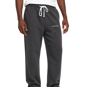 Pantalones Deportivos de Felpa para Hombre, Color Gris Carbón, Corte Recto, Ajuste Relajado, Cintura con Cordón, Estilo Casual, Logotipo Personalizado, Ropa Urbana, OEM - Product Image 1