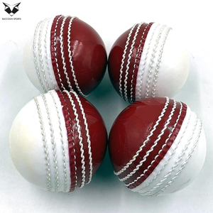 Pelotas de Cricket de Cuero de la Más Alta Calidad, Pelotas de Cuero Cosidas a Mano en Rojo y Blanco para Prácticas de Clubes de Cricket - Product Image 2