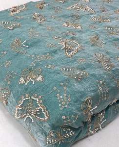 Tela Khushi Premium Transpirable, Ecológica, de Secado Rápido, Tejida en Viscosa, con Estampado Cosmos y Bordado, de Peso Medio, para Textiles del Hogar y Bolsas - Product Image 5