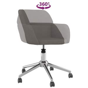 Chaise de bureau rectangulaire en polyester gris foncé - Product Image 6