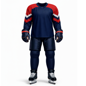 Service OEM, maillot de hockey sur glace unisexe personnalisé, uniforme, chemise, vente en gros, broderie, respirant, 100% polyester, uniforme d'équipe de hockey - Product Image 3