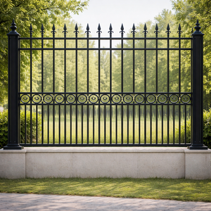 Panneaux de clôture en fer forgé robustes, clôture de jardin en métal pour l'intimité, résistants à la rouille, décoratifs pour la maison - Product Image 3